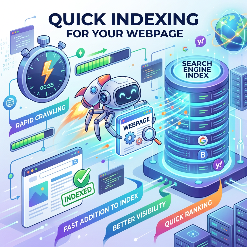 Robot indexing a webpage quickly for search engine with rapid crawling and quick ranking